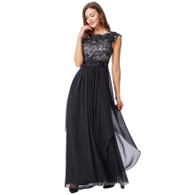 Kate Kasin Cap Sleeve V-Back Lace Chiffon Long Evening Prom Festa Vestido KK000167-1